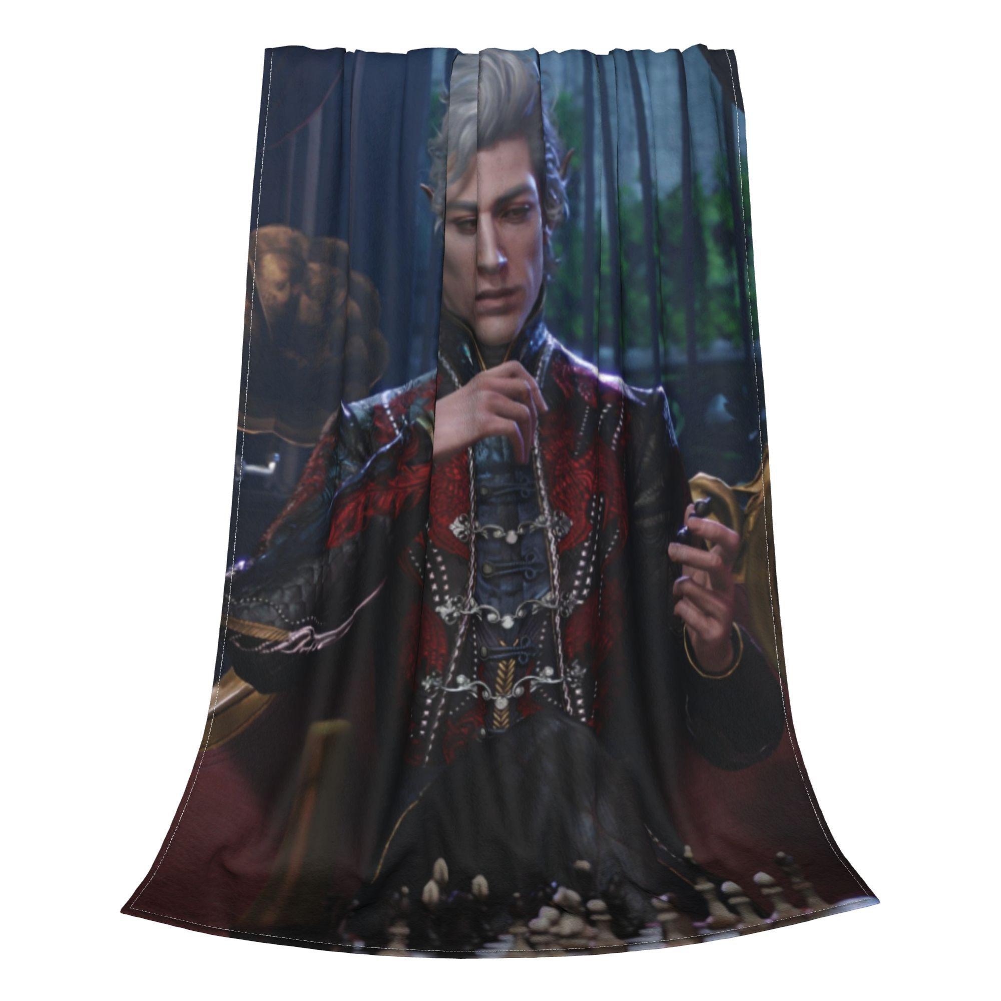 

Astarion B-Baldurs Game Gate Flannel Blankets Vampire Character Awesome Throw Blanket Bedspreads 200x150cm Rug Piece Super Warm 100x150cm