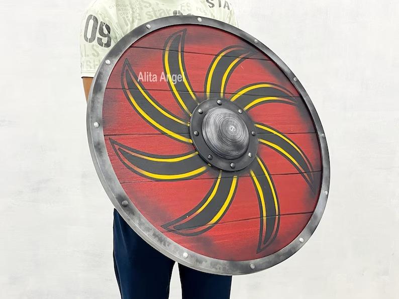 Handmade Ivar the Boneless Viking Shield: Wooden Cosplay LARP Shield