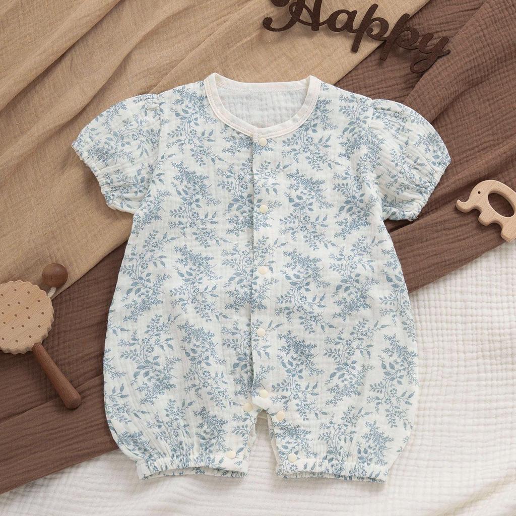 Entzückendes Sommer-Strampler-Set mit Blumenprint für Baby-Mädchen - 0 bis 12 Monate