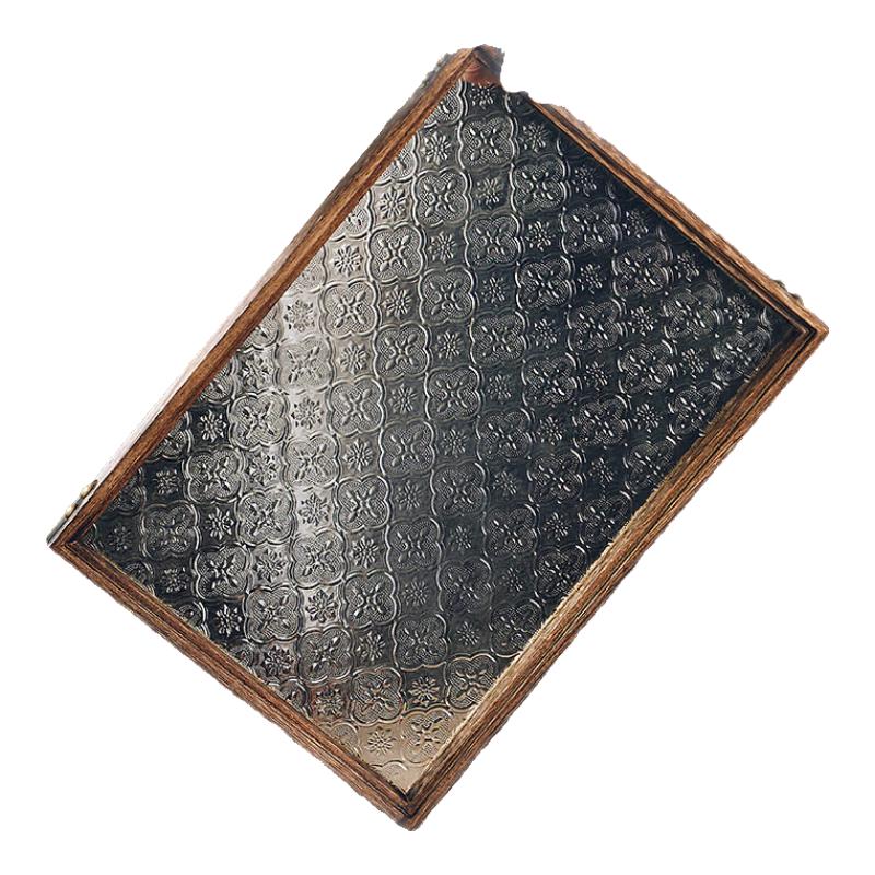 Винтажный стеклянный поднос для чая и закусок