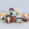 6-piece Set of Cute Demon Slayer Figures, Birth Flower 9 Cm Anime Characters Nezuko and Tanjiro PVC Movable Desktop Ornaments