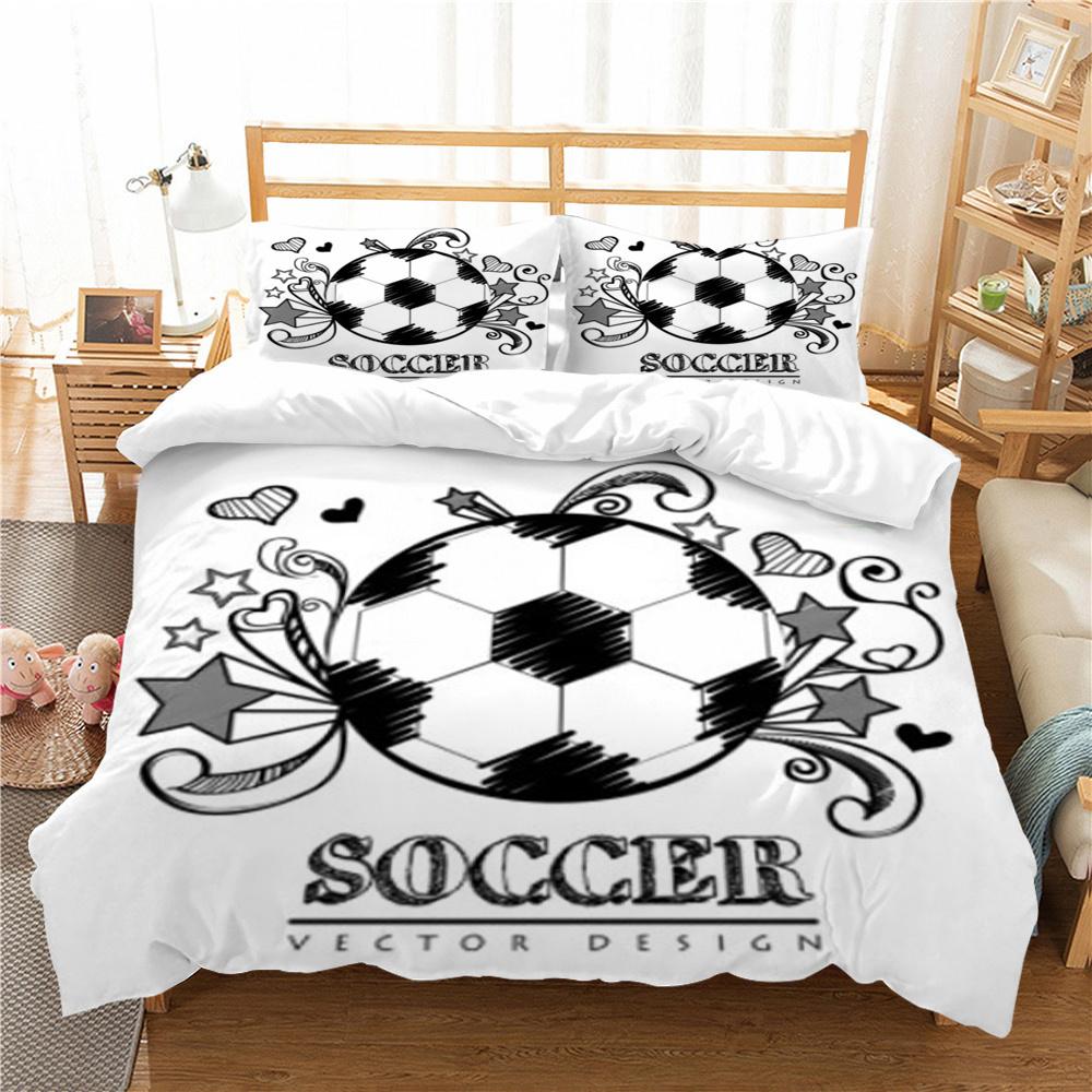 Duvet Cover Football Quilt Cover Queen Size Bedding Home Textiles 3D Printed Children Teen Soft Bedding Cover Set