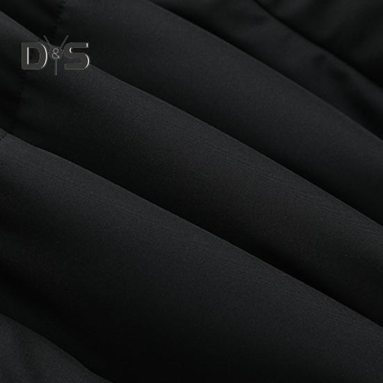 Women Men Cotton Coat Stand Collar Long Sleeve Drawstring Hem Puffer Jacket with Pockets Loose Fit Warm Winter Outerwear