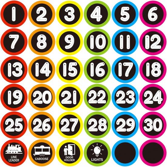 Line up Spots for Classroom Floor Stickers - 36Pcs Number Spot Stickers for Classroom Lining up Dots Numbers for Back to School Kindergarten