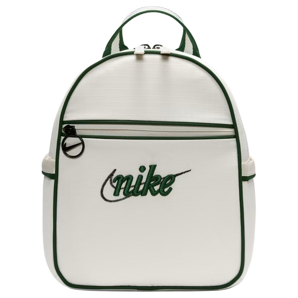 Nike Sportswear Futura 365 Embroidered Logo Polyester Mini Backpack Unisex Backpack White Fir-Green FQ5559-030 White & Fir Green