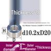 Außen-Ø 20mm Aluminiumlegierung Flache Unterlegscheibe Abstandshalter mit M6/M8/M10/M12 Innenloch - Metallwellenbuchse Isoliersäule.