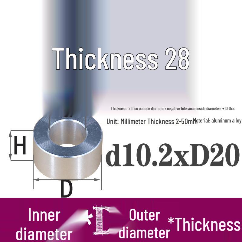 Außen-Ø 20mm Aluminiumlegierung Flache Unterlegscheibe Abstandshalter mit M6/M8/M10/M12 Innenloch - Metallwellenbuchse Isoliersäule.