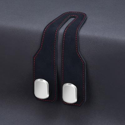 Quality Car Headrest Hook Premium Suede Rear Seat Hanging Dual Hook Large Load-Bearing Alloy Hook Hanger Universal