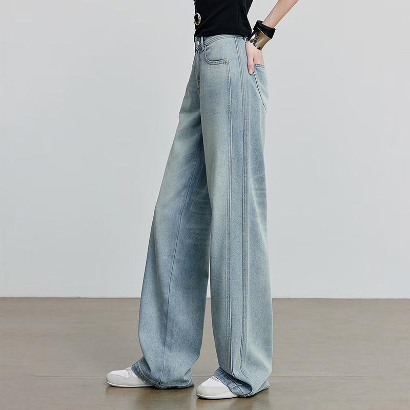 Chuyu Women's 2025 Summer Acetate Blend Wide-Leg Jeans