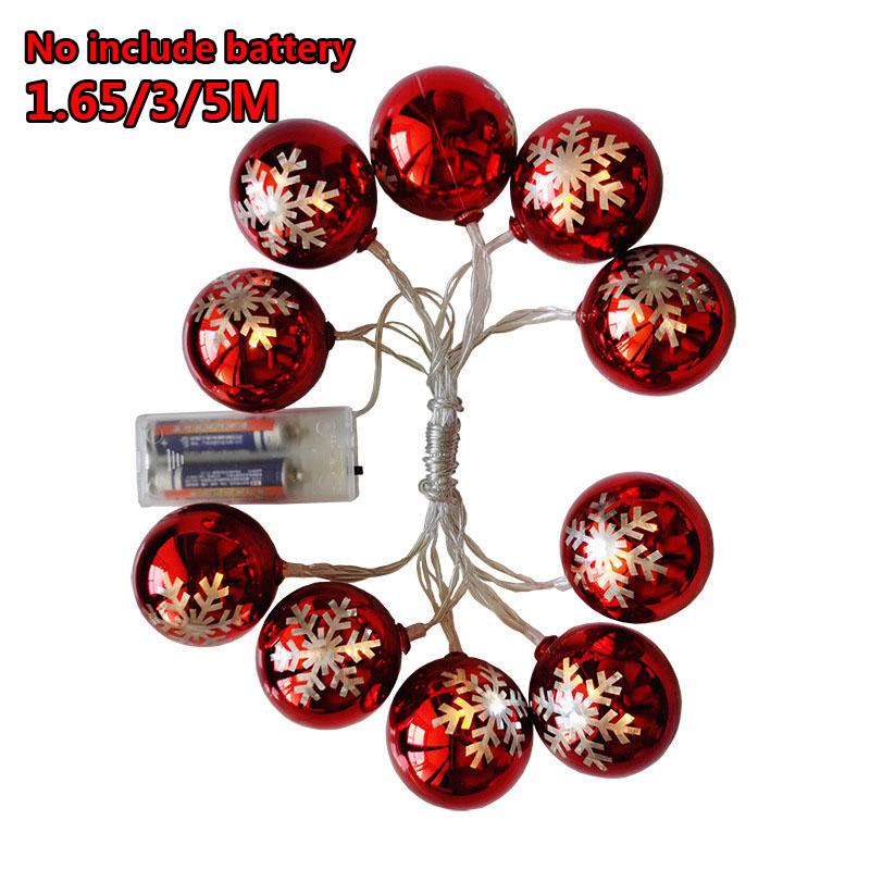 

1.65/3/5м Рождественские светящиеся шары гирлянда снежинка рождественская елка подвесное украшение для дома B-1.65M