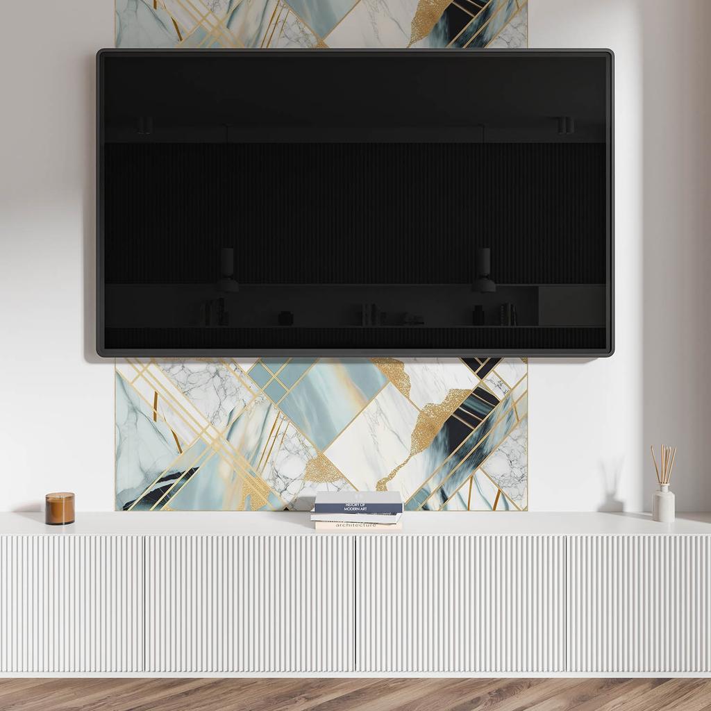 Self-Adhesive Vinyl Panel - Printed Decoration 120x60 cm Marble Geometry Patterns