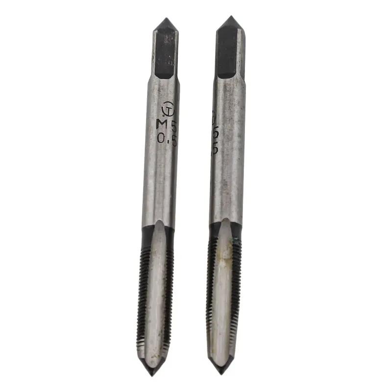 2PCS M5x0.5 Alloy Steel Taper/Bottom Thread Taps Straight Fluted Screw Thread Hand Tap Drill Right Hand Thread Metric Tap
