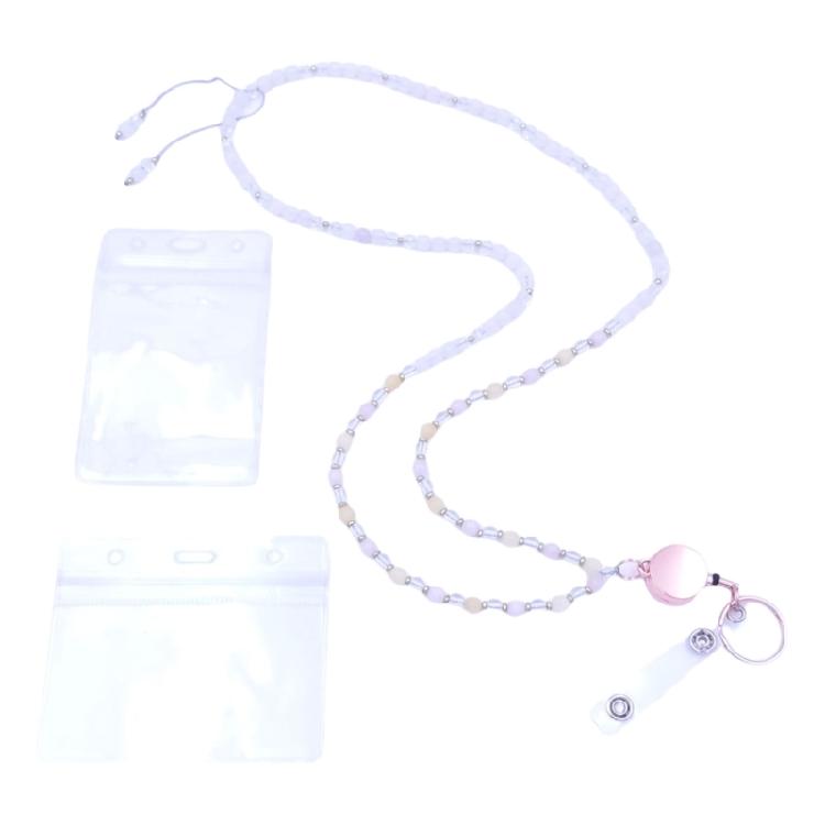Beaded Lanyard with Card Holder ID Badge Holder Key Lanyards Teacher Lanyards Beautiful Neck Strap for Students