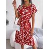 Ins Spring and Summer Casual Short Sleeved Pleated Dress Women's Fashion Versatile Trendy Commuting