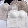 Women's Lace Camisole with Chest Pads and Elegant Back Design