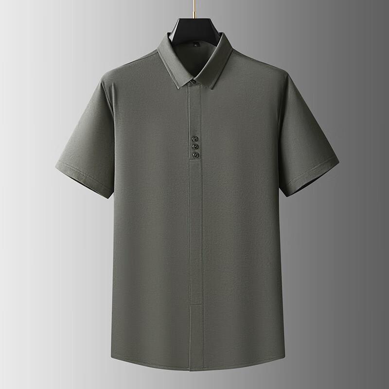 Мужская хлопковая смесовая рубашка с коротким рукавом большого размера 2XL