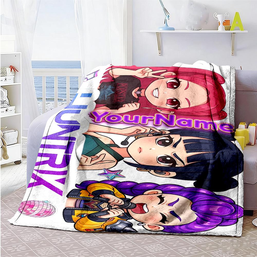 Demon Hunter Girls 9 Customize Text Blanket Throw Personalized Blanket Comfortable Throw For Office Picnics Home Decor Livingroom