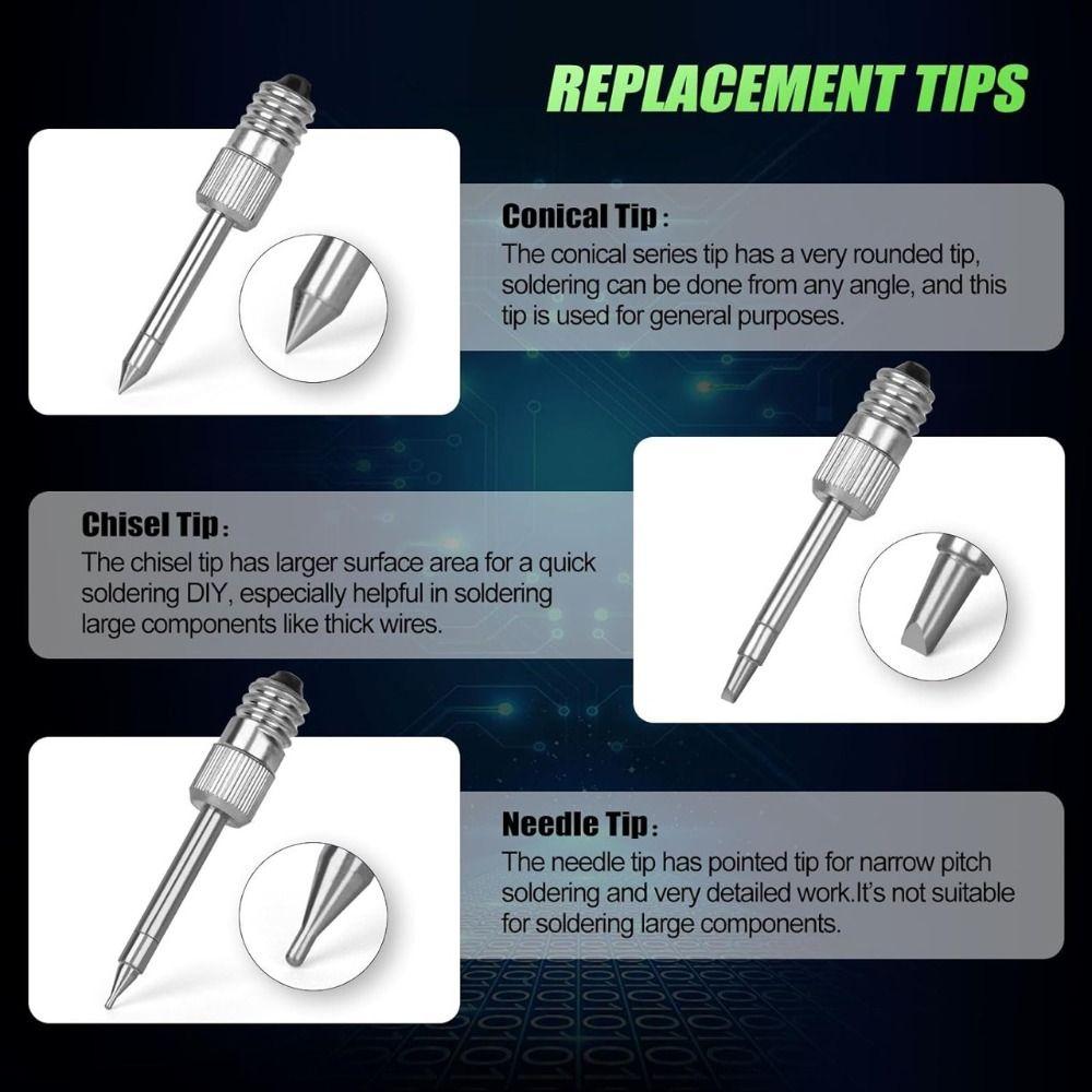 Portable E10 Interface USB Soldering Iron Tip B C K Type 8W Welding Tips Replacements Power Tool Soldering Iron Head
