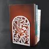 2pcs Swallows and Flowers Bookends Iron Book Support Exquisite Desktop Book Holder  Office Supplies
