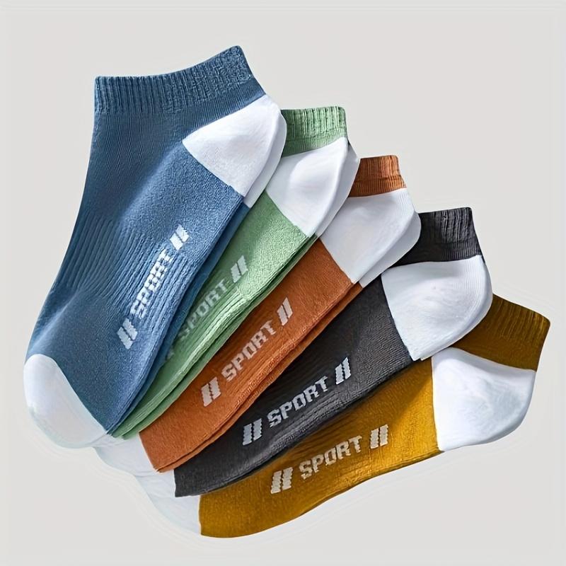 5-Pairs Set Unisex Ankle Socks - Sweat-Absorbing, Low-Profile No-Show Socks One Size