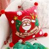 Embroidered Throw Pillow Case Removable Washable Sofa Cushion Cover Christmas Themed Pillowcase Home Decoration
