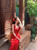 Whitewater Woman [real * Red Rose] V-neck Suspender Dress Summer Gentle Vacation Wind Red Slim Skirt