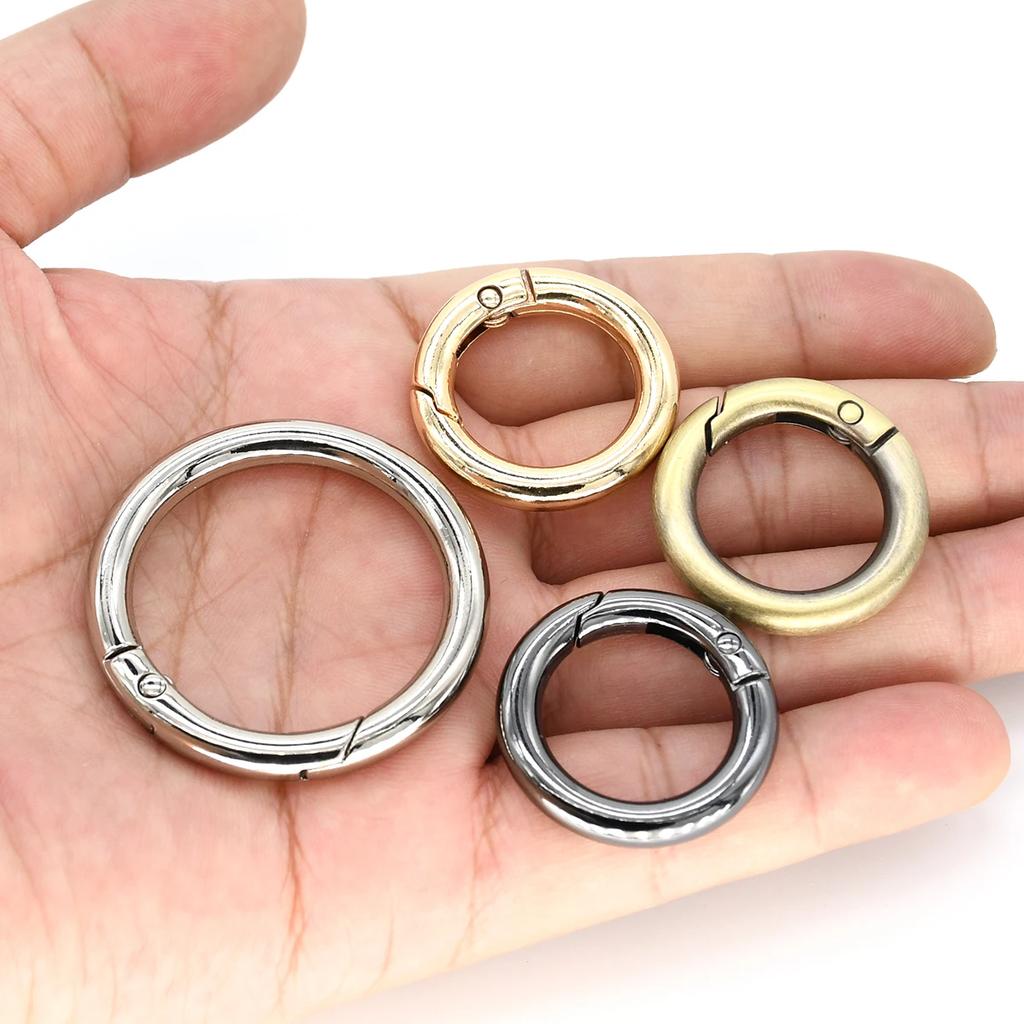 5 sztuk/partia metalowe o-ring sprężynowe klamry otwierane okrągłe karabińczyk brelok klipsy do torby hak pies łańcuszek klamry złącze dla DIY biżuteria