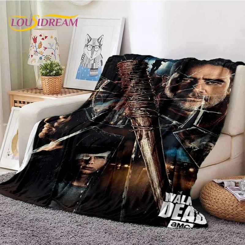 The Walking Dead Lincoln TWD Miękki Flanelowy Koc na Łóżka Sypialnię Kanapę Piknik, Koc Rzutowy do Okrycia na Zewnątrz Rekreacja Drzemka Prezent