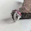 Серебряное кольцо с натуральным рубином 5.59ct, фианитами, вес изделия 5,16 гр (2205029)