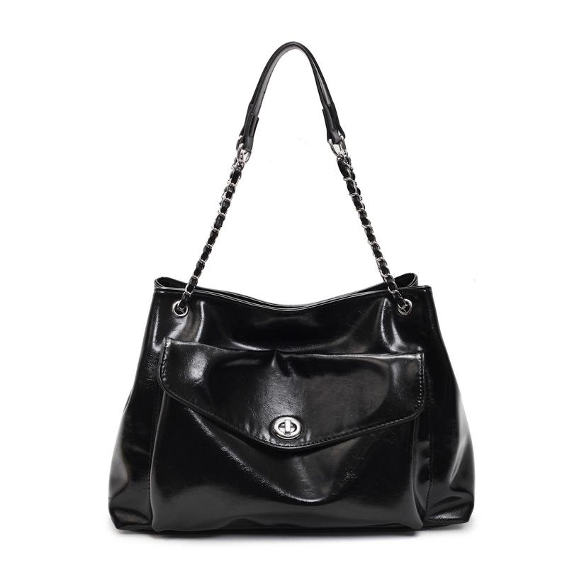 Large-capacity Bag Women's New Casual Versatile Chain Shoulder Messenger Bag Simple Class Commuter Tote Bag
