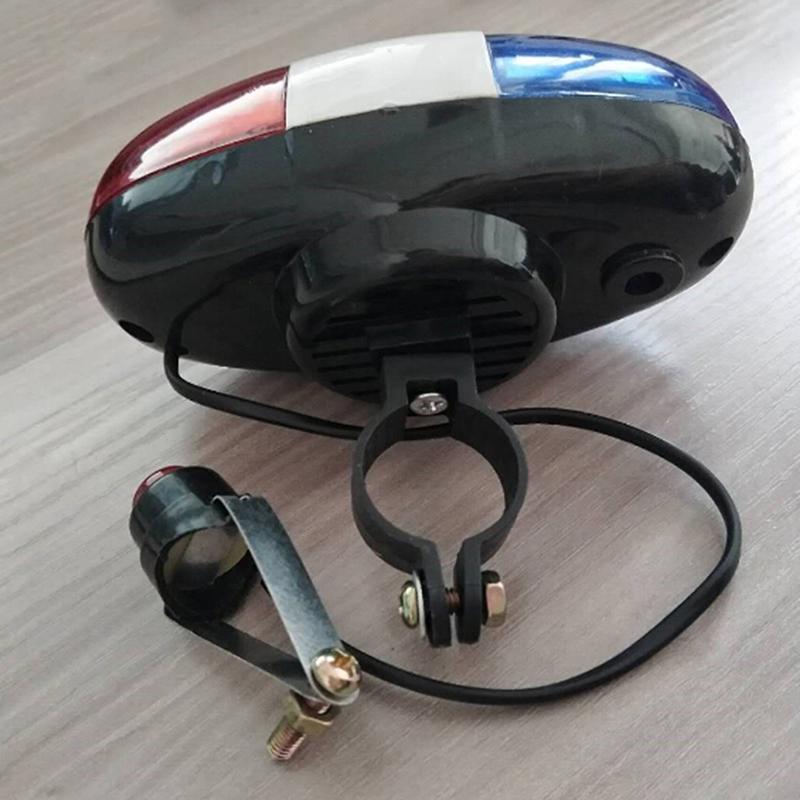 6 Bike Bicycle Police Led Light + 4 Loud Siren Sound Trumpet Cycling Horn Bell