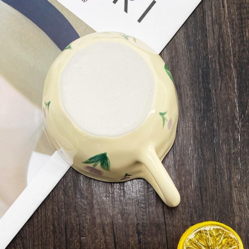 Ceramic Mugs Irregular Flower Coffee Milk Yellow Hand Pinched Cups Cute Korean Style Oat Breakfast Juice Black Tea Kawaii Cup