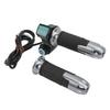 1 Pair Electric Bicycle Throttle Handle Twist Throttle Accelerator Grip with Green Digital Display Grain PatternGrey