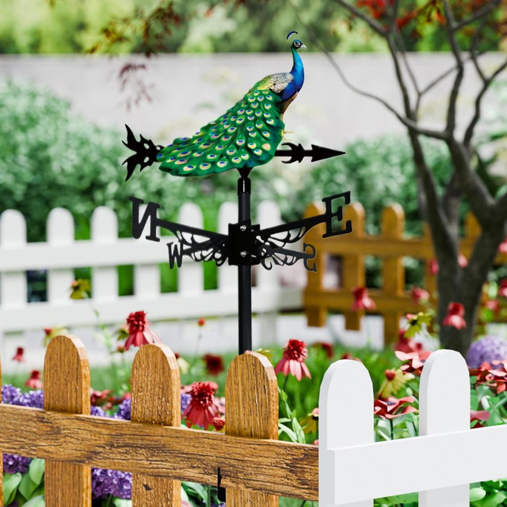 Weather Vane for Outside Outdoor Wind Direction Indicator Weather Vane Sculpture for Courtyard Farmhouse Housetop Villa Park