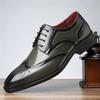Nieuwe Heren Puntige Groen Wit Casual Brogues Oxford Schoenen Mannen Bruiloftskleding Homecoming Formele Bruiloft Formeel Schoeisel