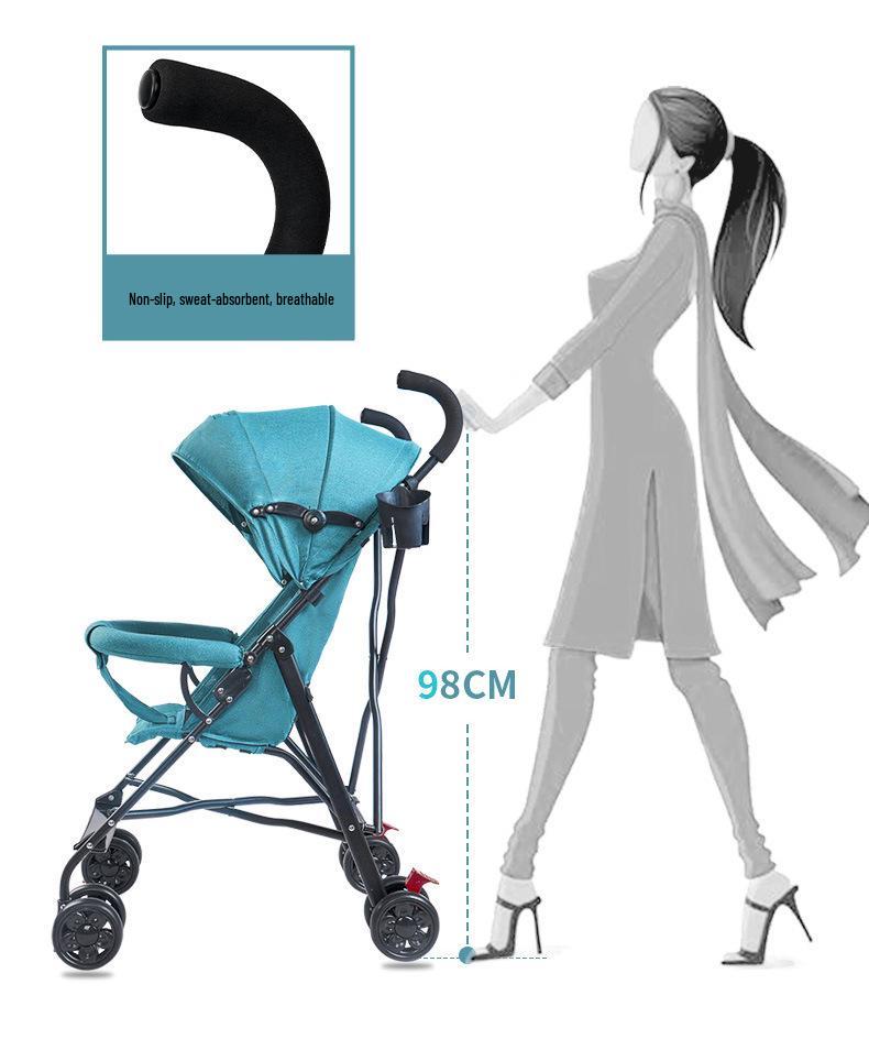 Lightweight Folding Umbrella Stroller with Reclining Seat for Babies and Toddlers