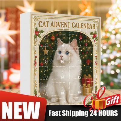 1-5Set Cat Lovers Xmas Advent Calendar Countdown Cat Pendant Christmas Tree Decoration Gift 24 Days Cat Advent Calendar Gift