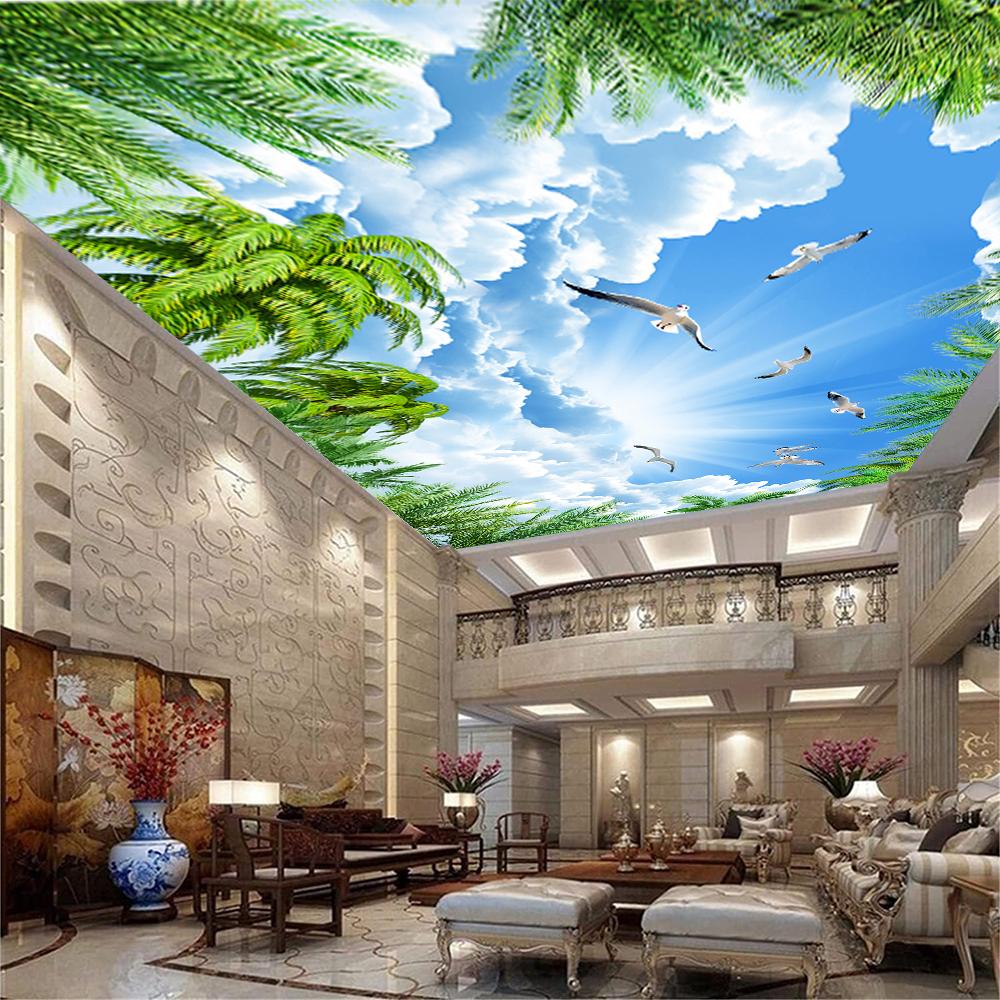 

Обои Голубое Небо Голубь Потолок Голубое Небо Фреска 3d Стерео Пространство Обои Гостиная Отель 3d Обои Небо 300 cm(W) x 200 cm(H)