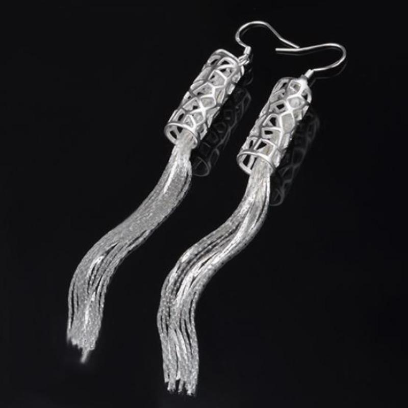 

Women Fashion Long Chain Tassel Hook Dangle Linear Earrings Gift