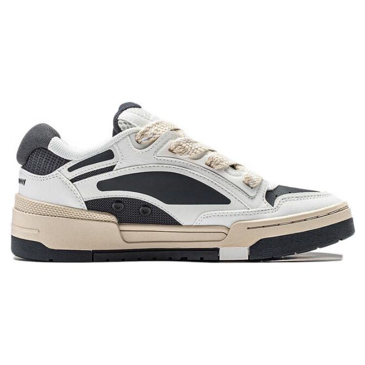 Li Ning Journey V2 Versatile Retro Skate Shoes Thick Sole Height Increasing Bread Shoes Non Slip Wear Resistant Lightweight Low Top AGCT138-4