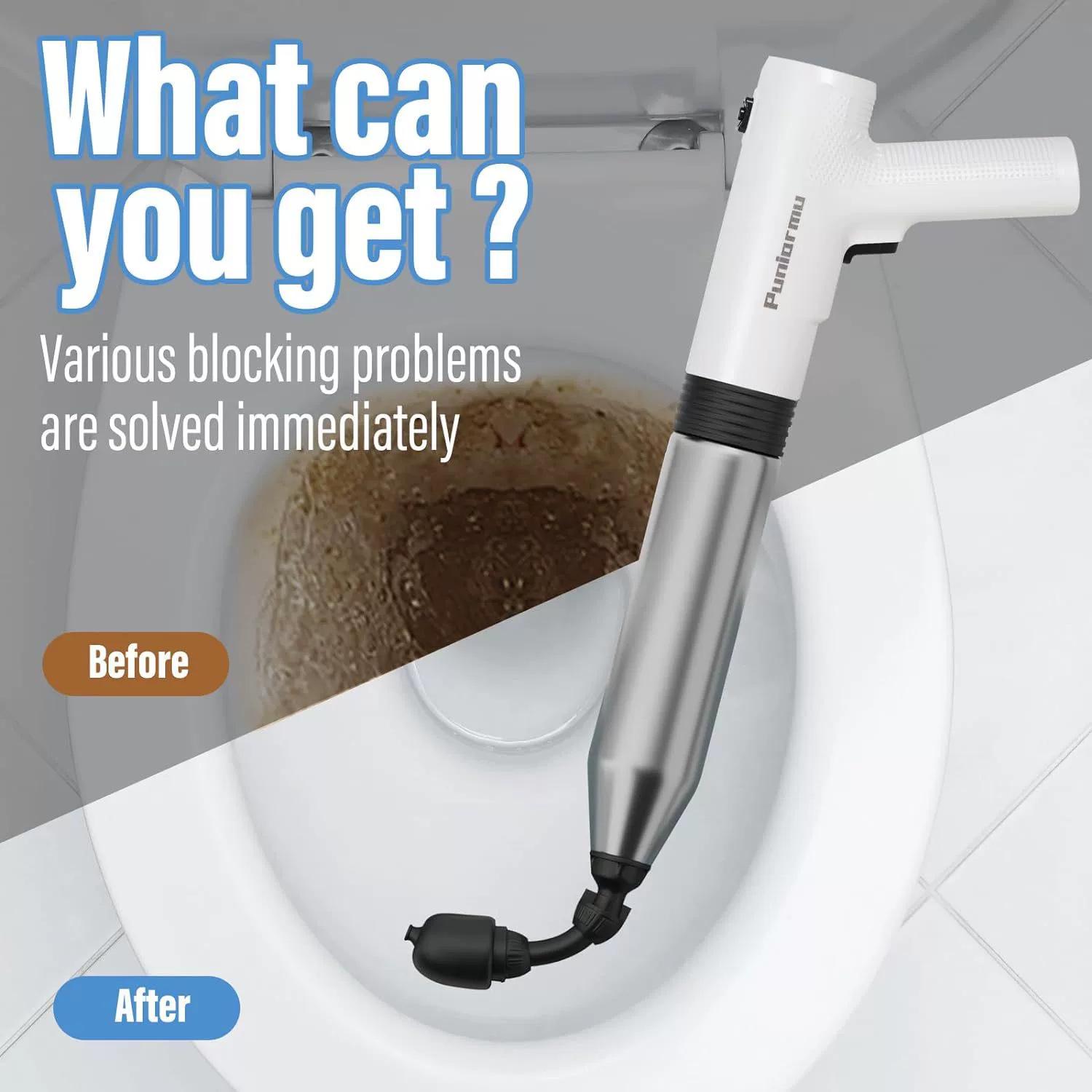 Tiger Walk Electric Toilet Unclogger with Lithium Battery and Stainless Steel Pump No Toolbox, Simple, English Packaging