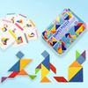 Puzzle 3D in legno con animali Puzzle Tangram colorato Giocattolo per bambini Montessori Educazione precoce Giochi di ordinamento Giocattoli Regalo per bambini