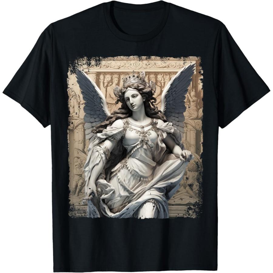 Хип-хоп Y2K Винтажная Хипстерская Дерзкая Городская Уличная Одежда Футболка с Ангелом XXXXXL чёрный