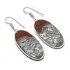 Natural Lace Agate Gemstone Handmade 925 Sterling Silver Earring 2.01" AE-11543
