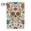 Durable Fabric Garden Flags Day of The Dead Flag, 12x18 Inch Floral Skull Decorative Yard Holiday Party Outdoor Banners Mexican Gothic Skeleton