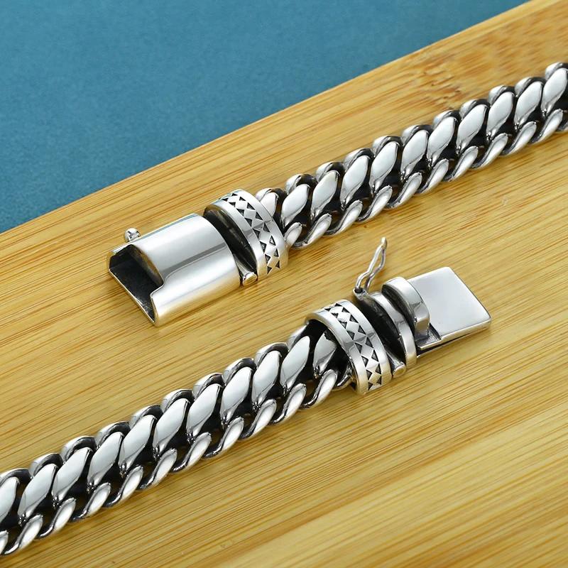 QN Bold and Domineering Semi-circular Pin Men's Personalized Trendy European and American Punk Hip-hop Bracelet Jewelry