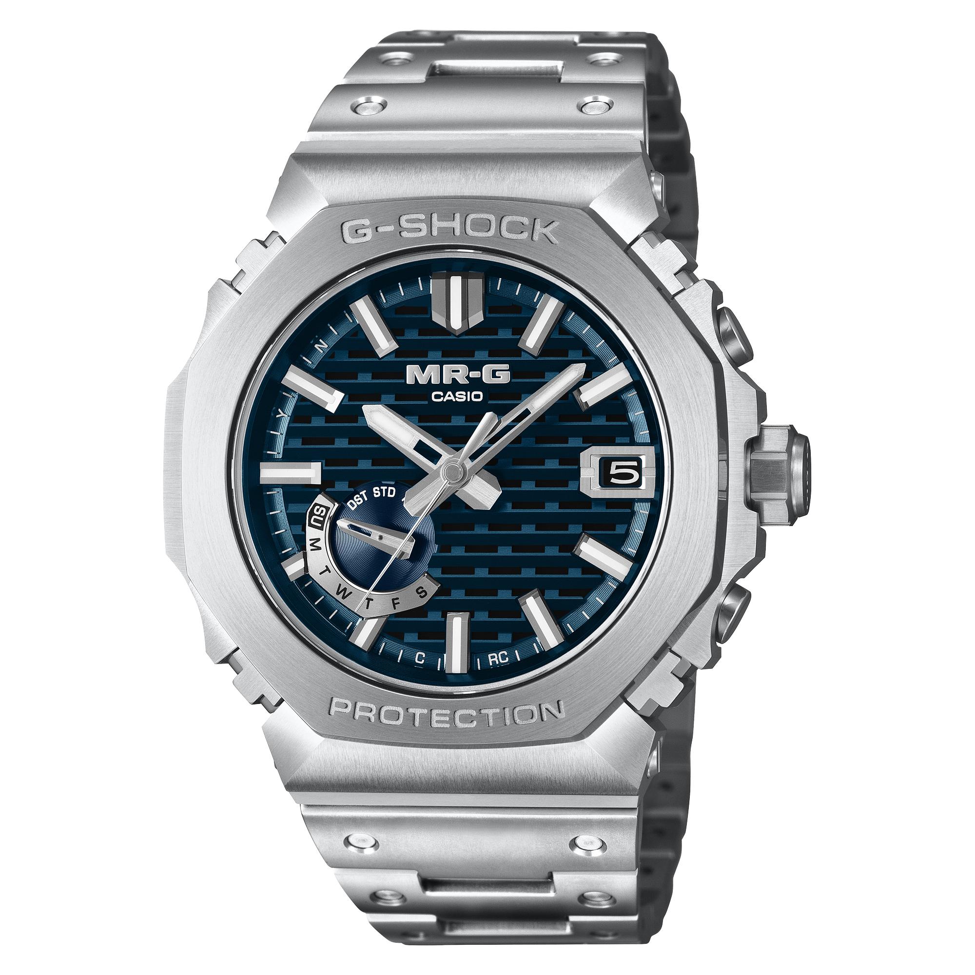 

Casio G-SHOCK Men s 200M Water Resistant Shock Resistant Quartz Watch MRG-B2100D-2A синий