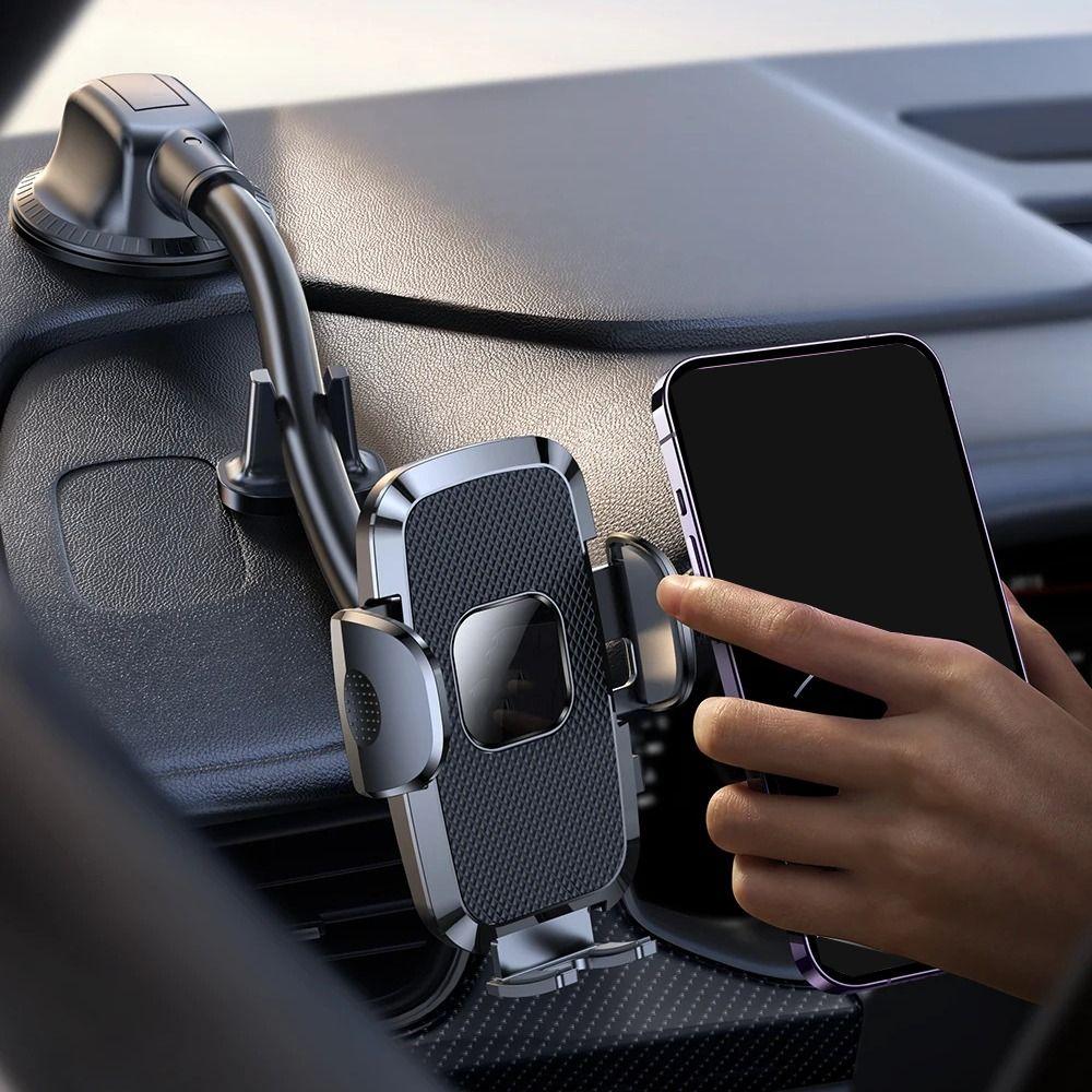 Flexible Car Phone Holder Long Arm Auto Phone Stand Reusable Auto Navigation Bracket  Car Interior