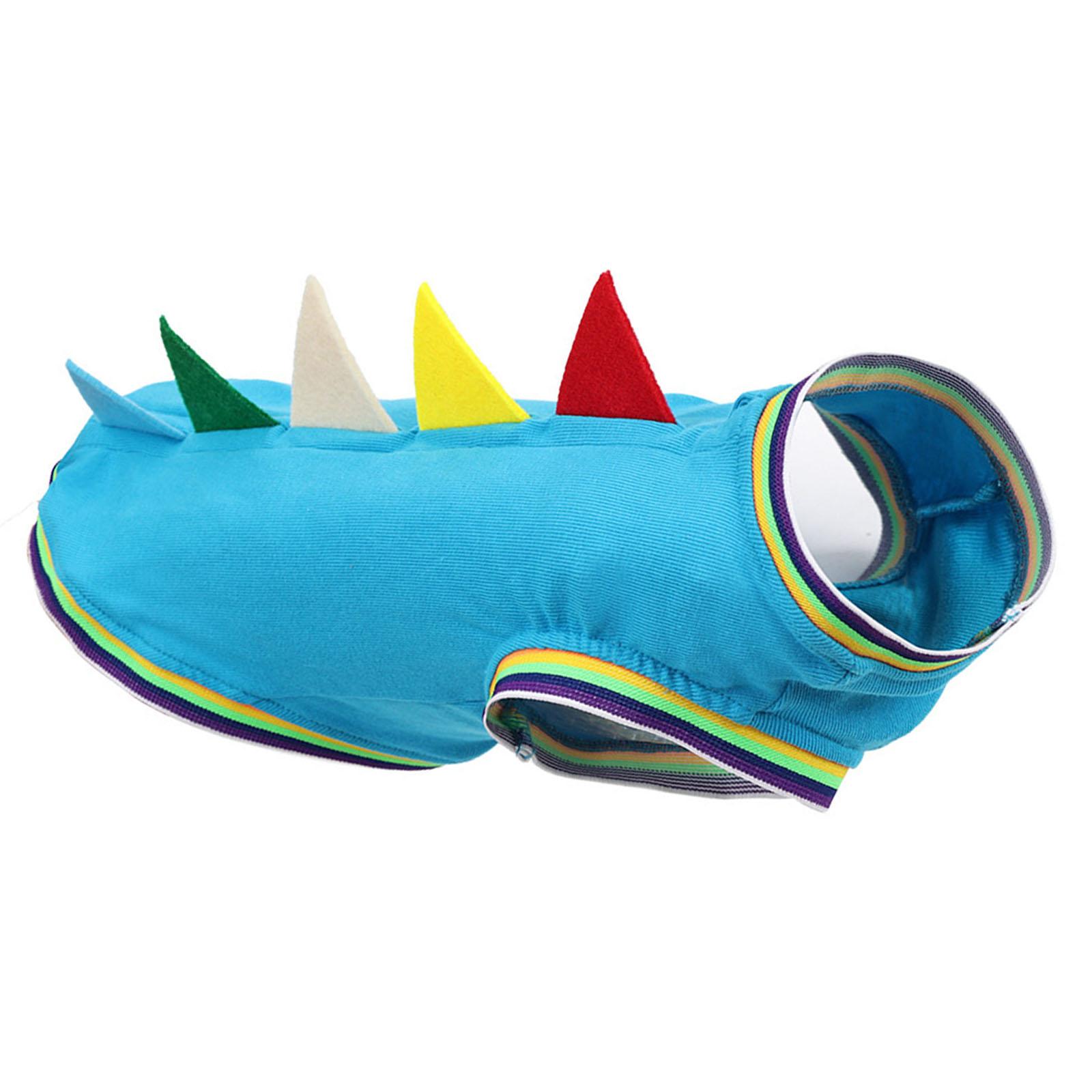 

Одежда для таксы Костюм динозавра для маленькой собаки Простой в носке Наряд для косплея питомца для тематической вечеринки Хэллоуина L синий