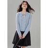 VICTORIA&VERA Women's Tie-Neck Hollow-Out Knit Sweater